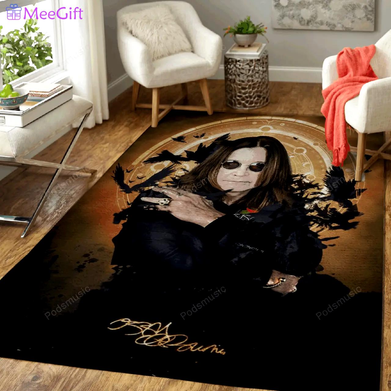Ozzy music art for fans area rug living room carpet rug regtangle carpet floor decor home decor Rectangle Rug