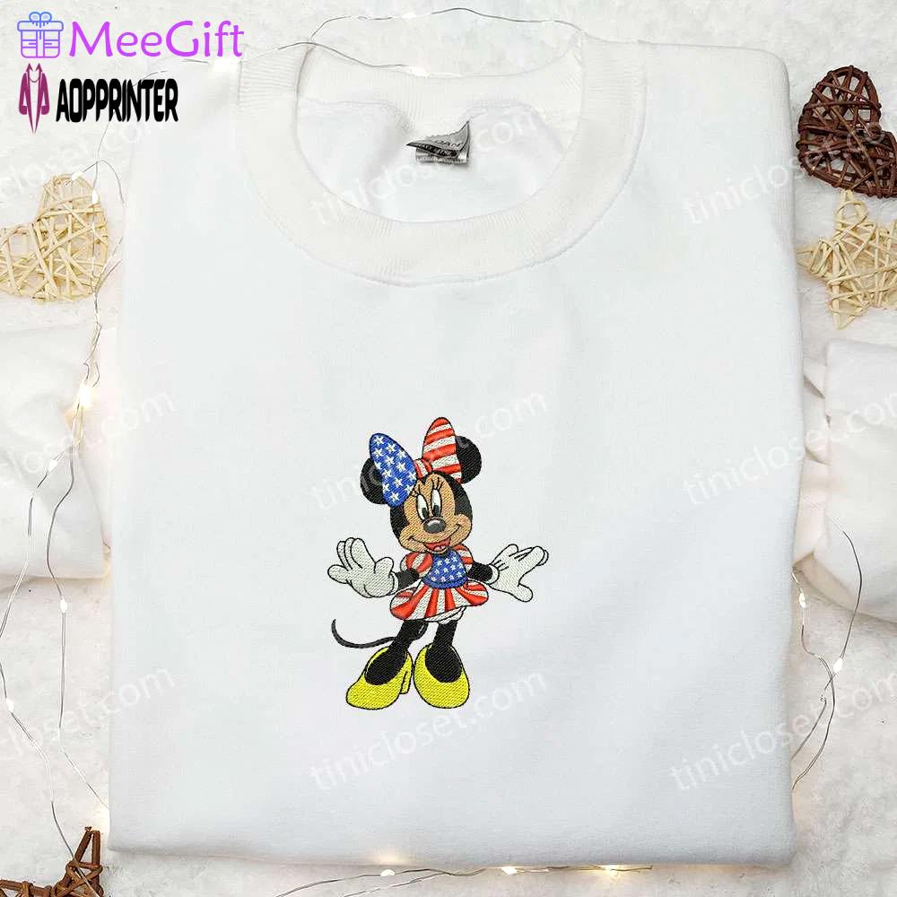 Patriotic minnie america embroidered shirt – best disney patriotic shirts Embroidered Shirt