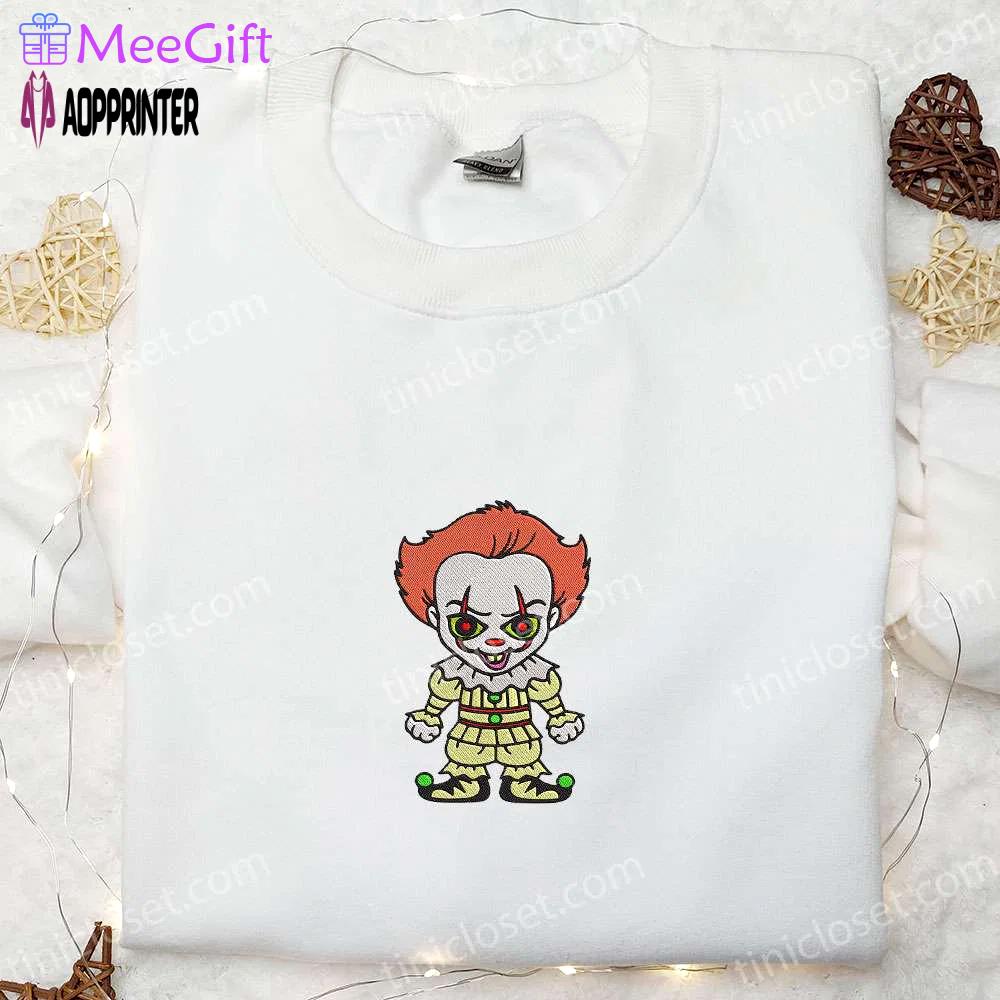 Pennywise balloon embroidered sweatshirt & hoodie: perfect halloween gifts for family Embroidered Shirt