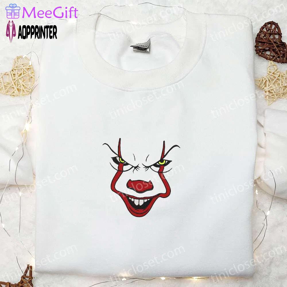 Pennywise it embroidered sweatshirt: horror movie hoodie perfect halloween gift Embroidered Shirt