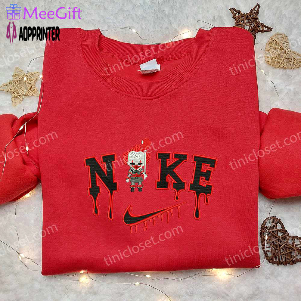 Pennywise x nike embroidered sweatshirt: best halloween gift idea from it movie Embroidered Shirt