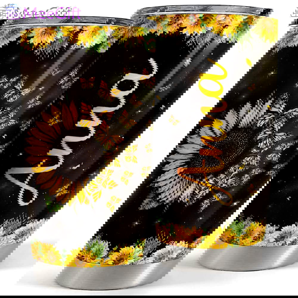 Personalized butterfly tumbler sunflower gift for women girl Personalized Tumbler