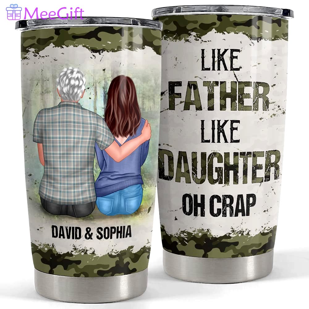 Personalized dad tumbler like father like daughter for man daddy gift Personalized Tumbler