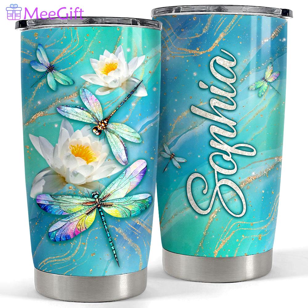 Personalized dragonfly tumbler with customize name Personalized Tumbler
