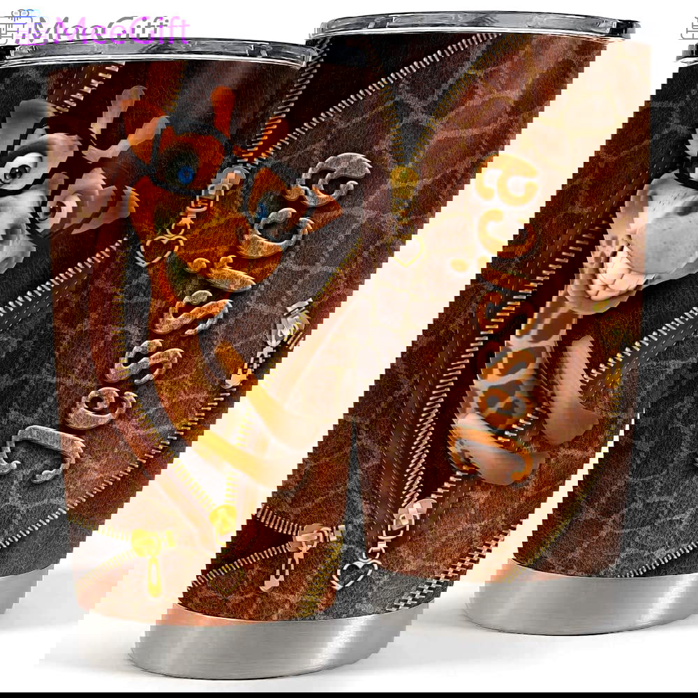 Personalized giraffe tumbler funny leather drawing for animal lover Personalized Tumbler