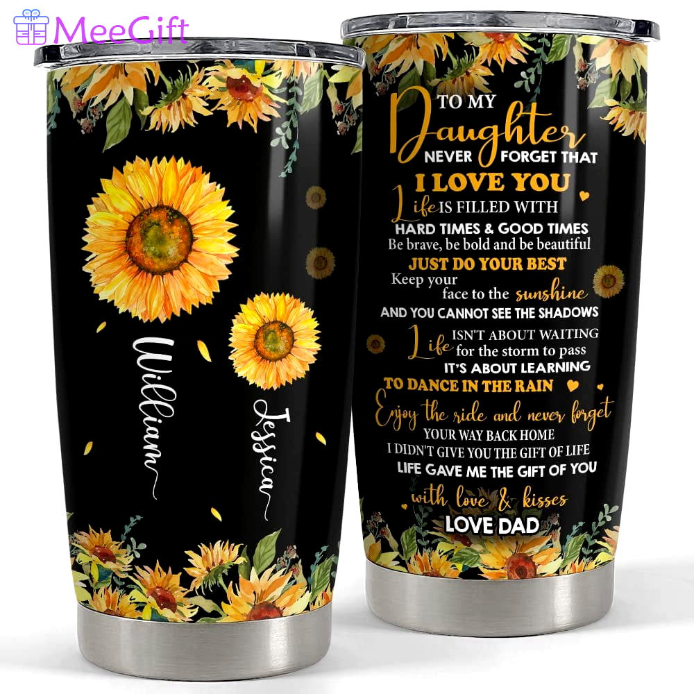 Personalized sunflower daughter tumbler gifts from mother father Personalized Tumbler