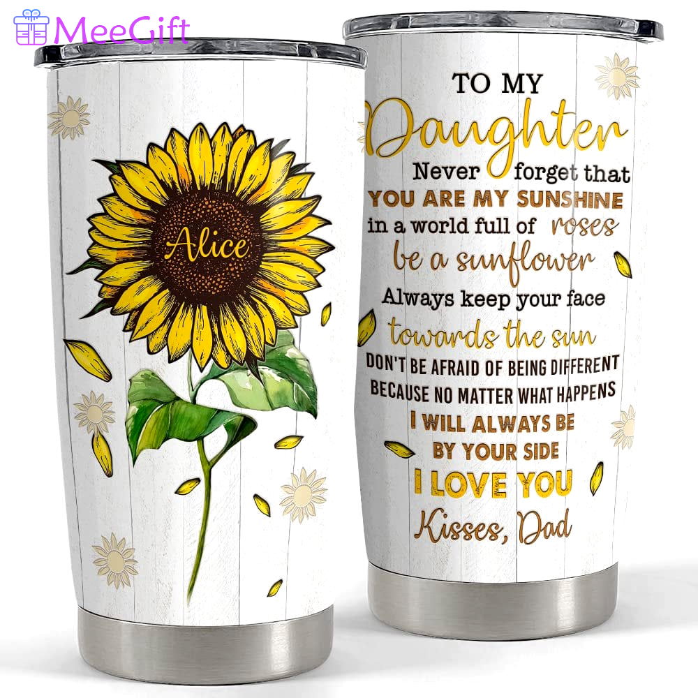 Personalized sunflower tumbler to daughter from dad family lover gift Personalized Tumbler