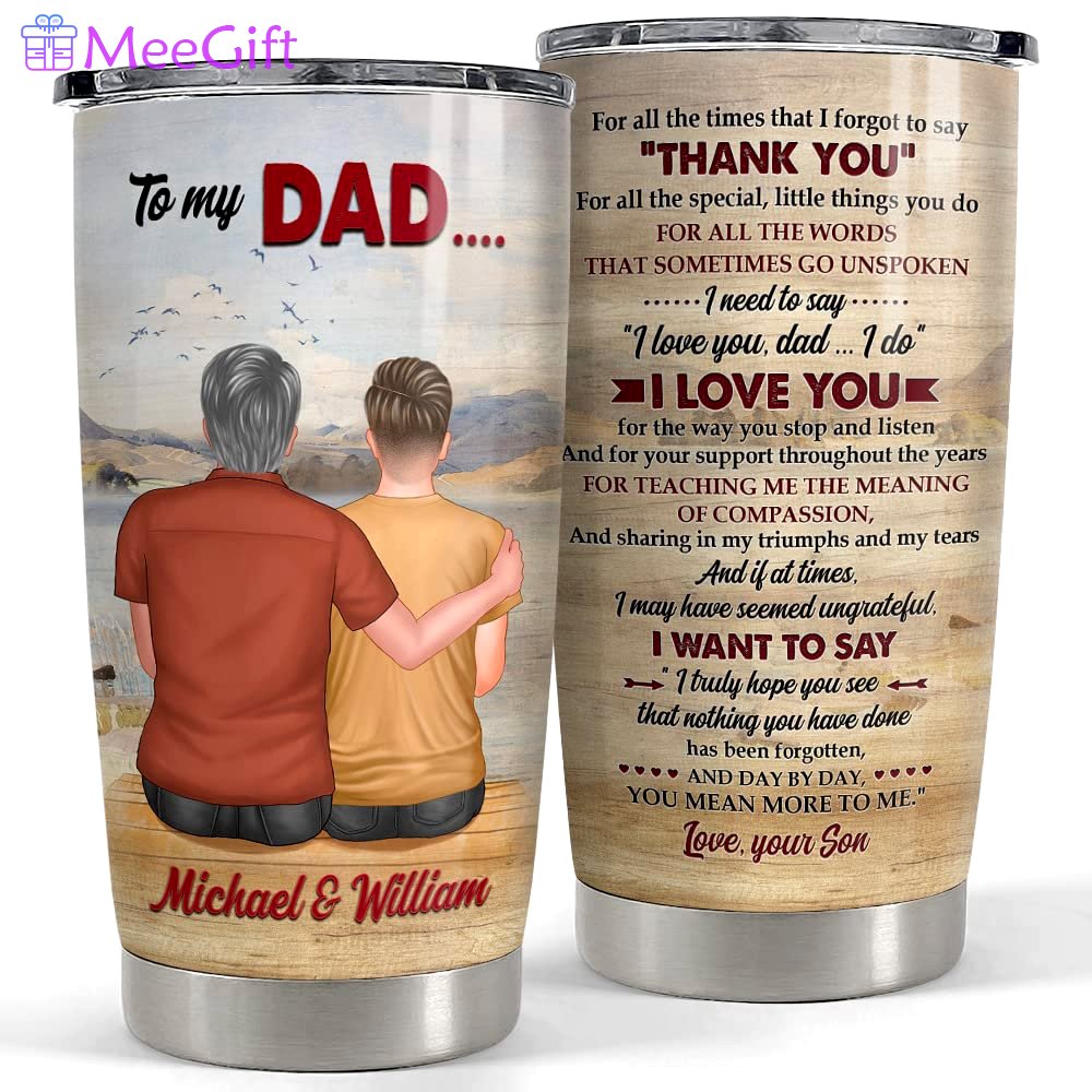 Personalized to dad tumbler from son clothes gift for man dad Personalized Tumbler