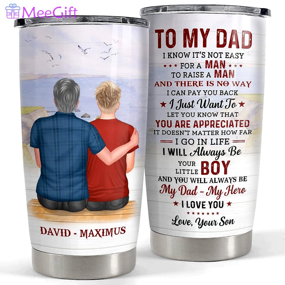 Personalized to my dad tumbler from son custom clothes for man papa Personalized Tumbler