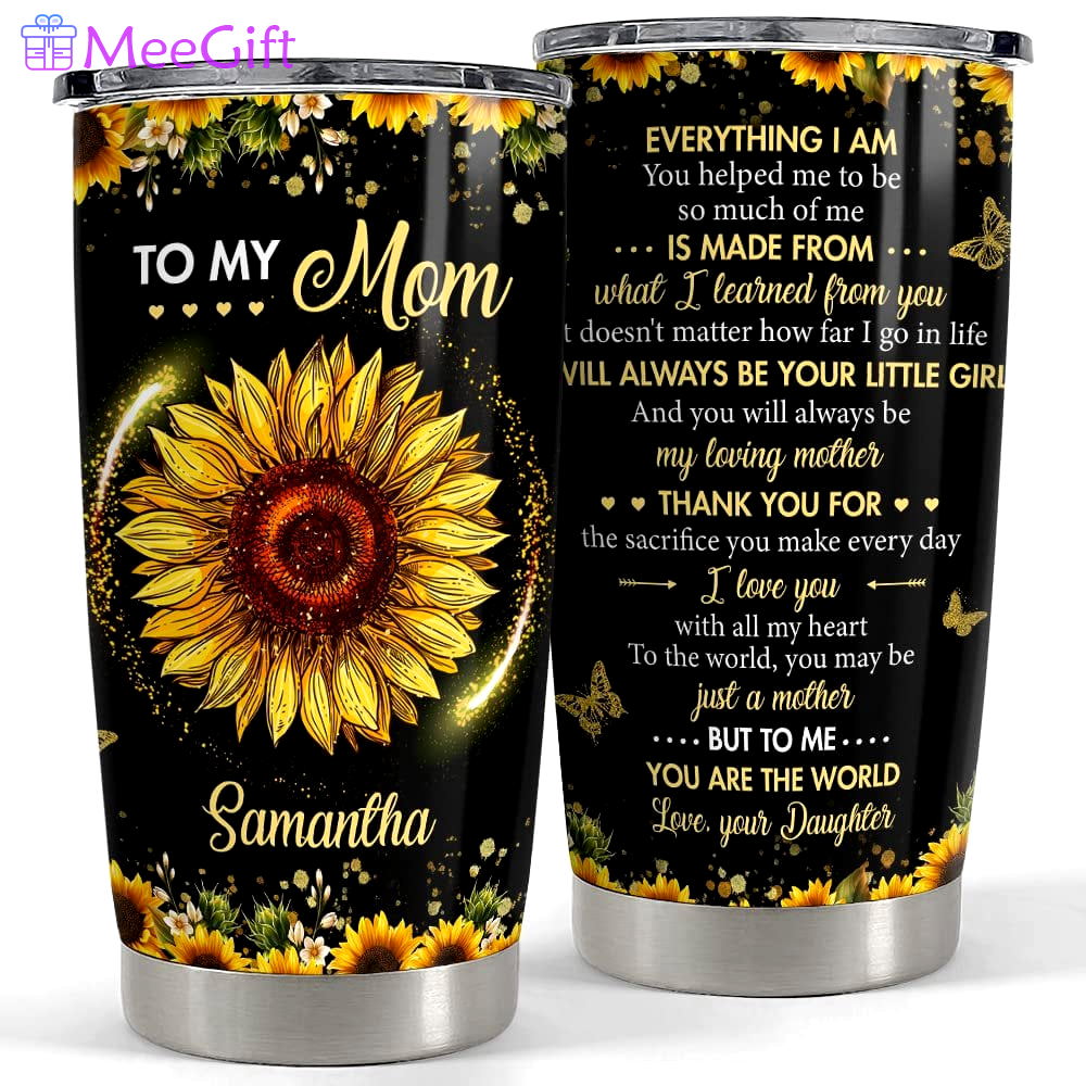 Personalized to my mom daughter tumbler sunflower mother’s day gift Personalized Tumbler