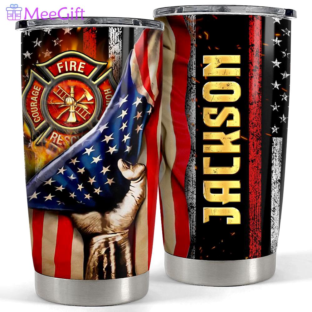 Personalized tumbler for firefighter american fireman Personalized Tumbler