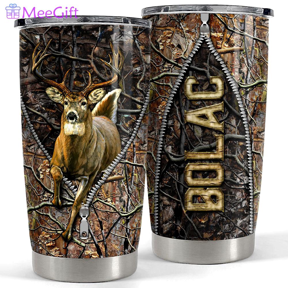 Personalized tumbler for hunter deer camouflage pattern Personalized Tumbler