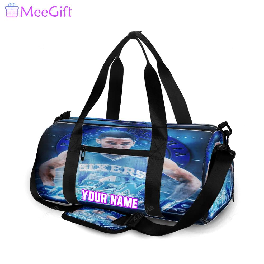 Philadelphia 76ers ben simmons blue personalized name travel bag gym bag 2250 Travel Bag