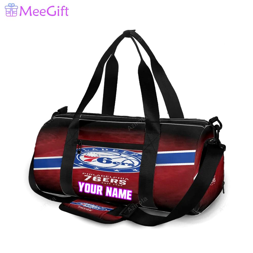Philadelphia 76ers red personalized name travel bag gym bag 2226 Travel Bag