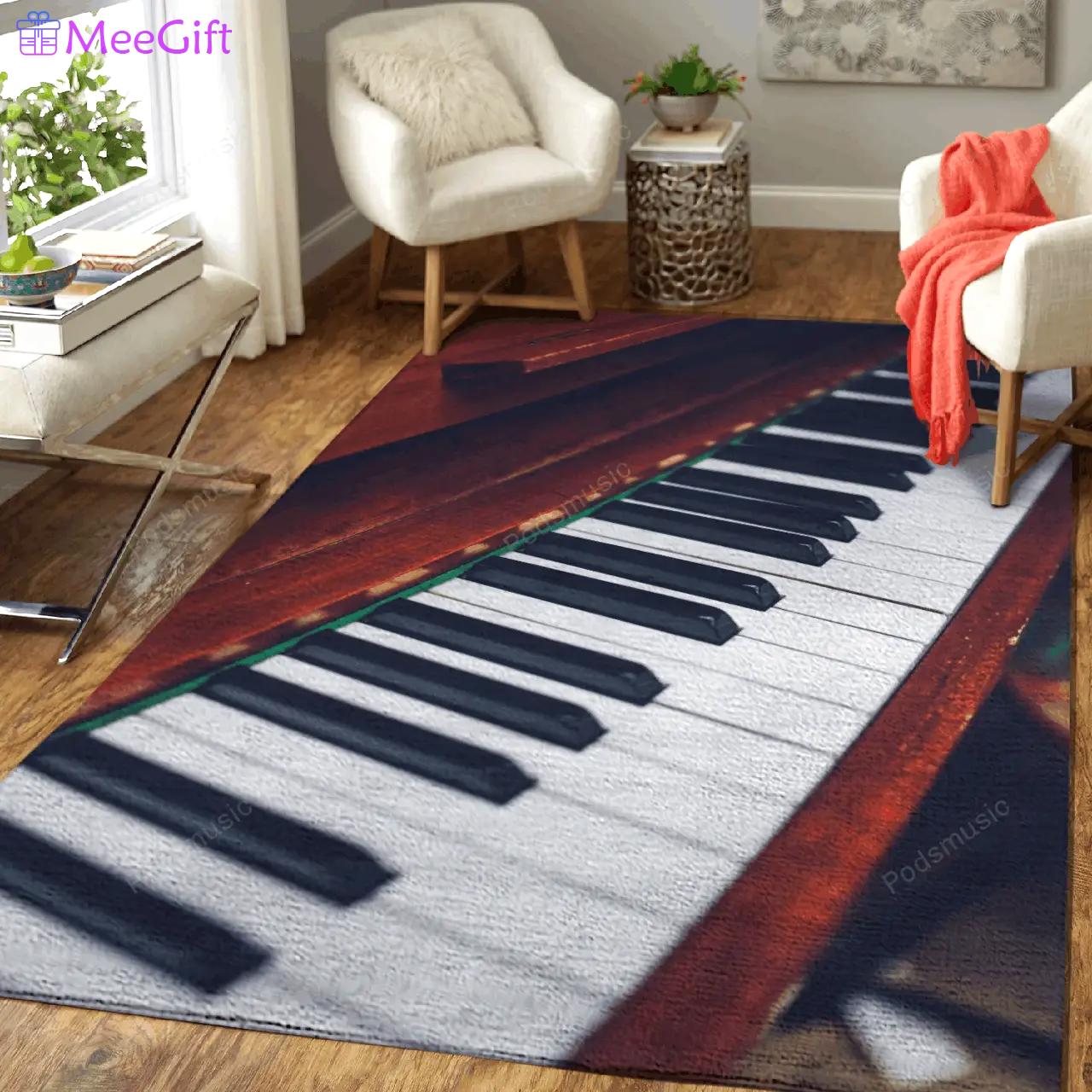 Piano keys music art for fans area rug living room carpet rug regtangle carpet floor decor home decor Rectangle Rug