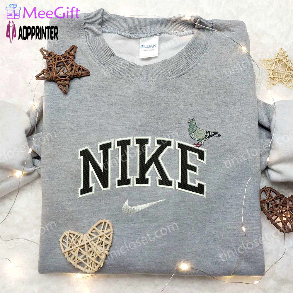 Pigeon x nike embroidered sweatshirt: animal & nike inspired shirt Embroidered Shirt