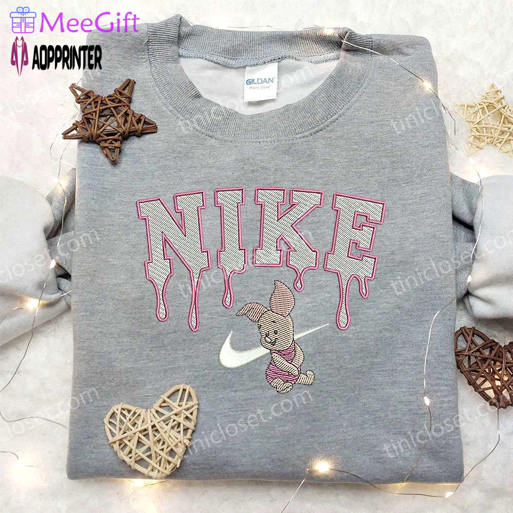 Piglet x nike embroidered sweatshirt: winnie the pooh disney inspired shirt Embroidered Shirt