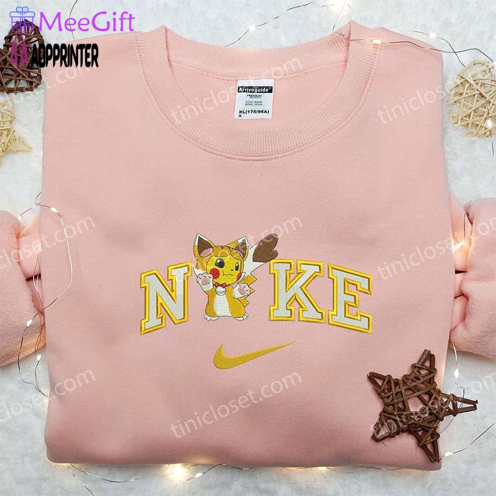 Pikachu x nike embroidered sweatshirt: pokemon-inspired nike shirt Embroidered Shirt