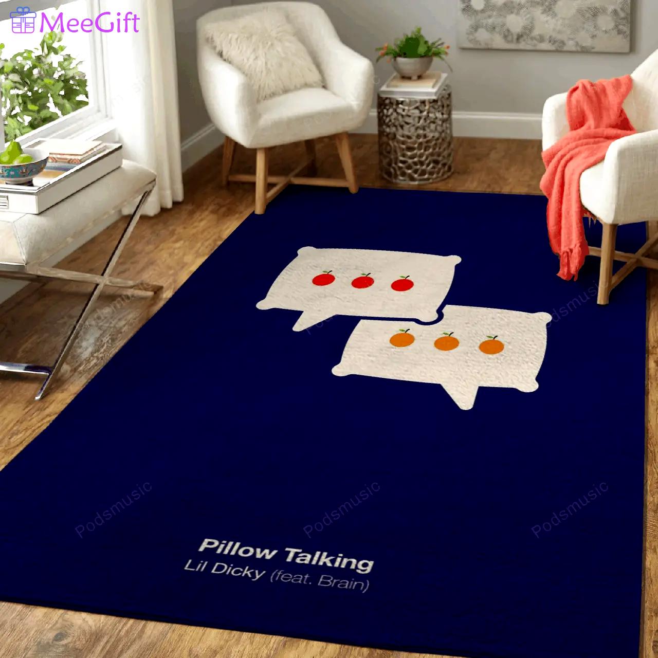 Pillow talking music art for fans area rug living room carpet rug regtangle carpet floor decor home decor Rectangle Rug