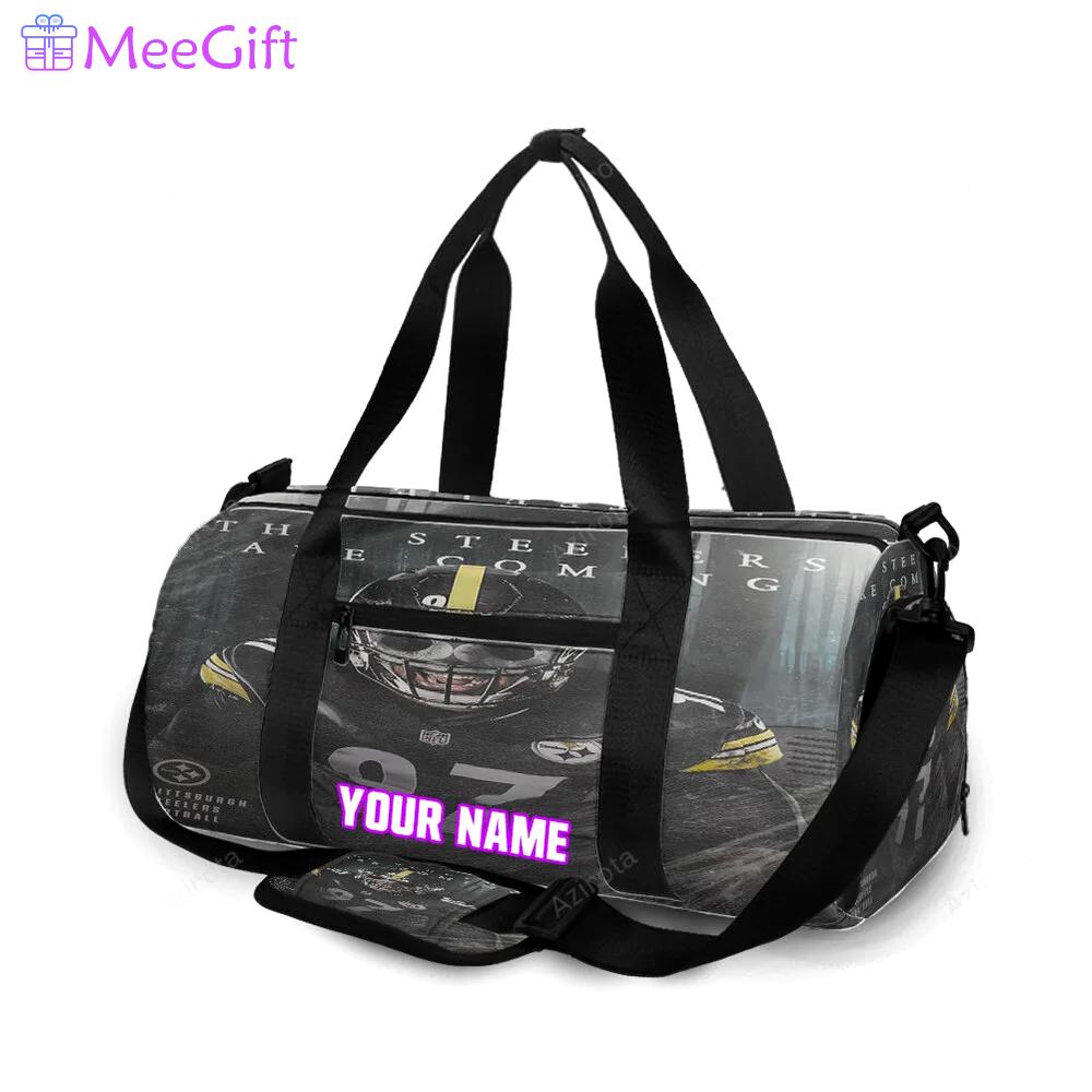Pittsburgh steelers cameron heyward no97 m4 personalized name travel bag gym bag 1189 Travel Bag