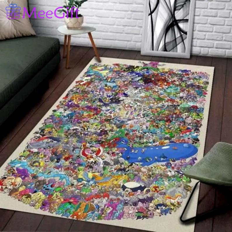 Pokemon gaming area rugs living room carpet floor decor the us decor Rectangle Rug