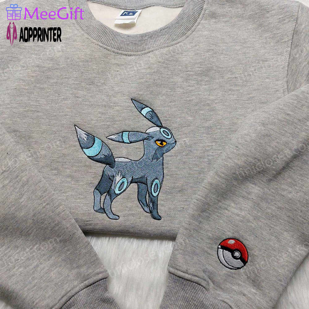 Pokemon umbreon embroidered sweatshirt hoodie & anime shirt for fans Embroidered Shirt