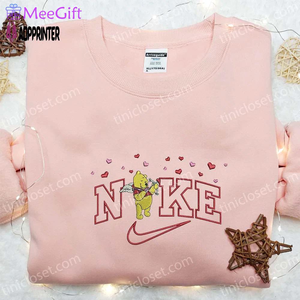 Pooh cupid love x nike embroidered sweatshirt winnie the pooh disney shirt: the best gift! Embroidered Shirt