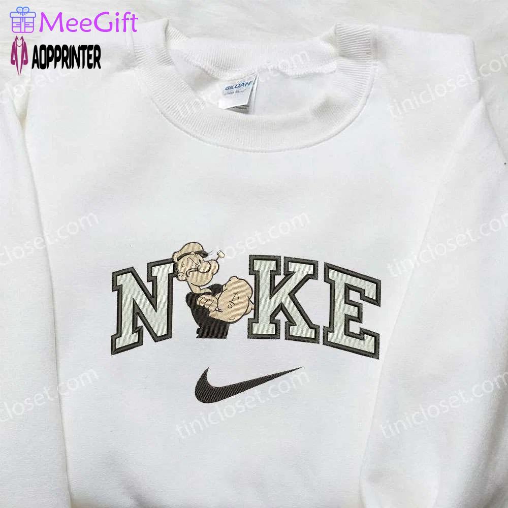 Popeye x nike embroidered sweatshirt – sailor style with nike inspiration Embroidered Shirt