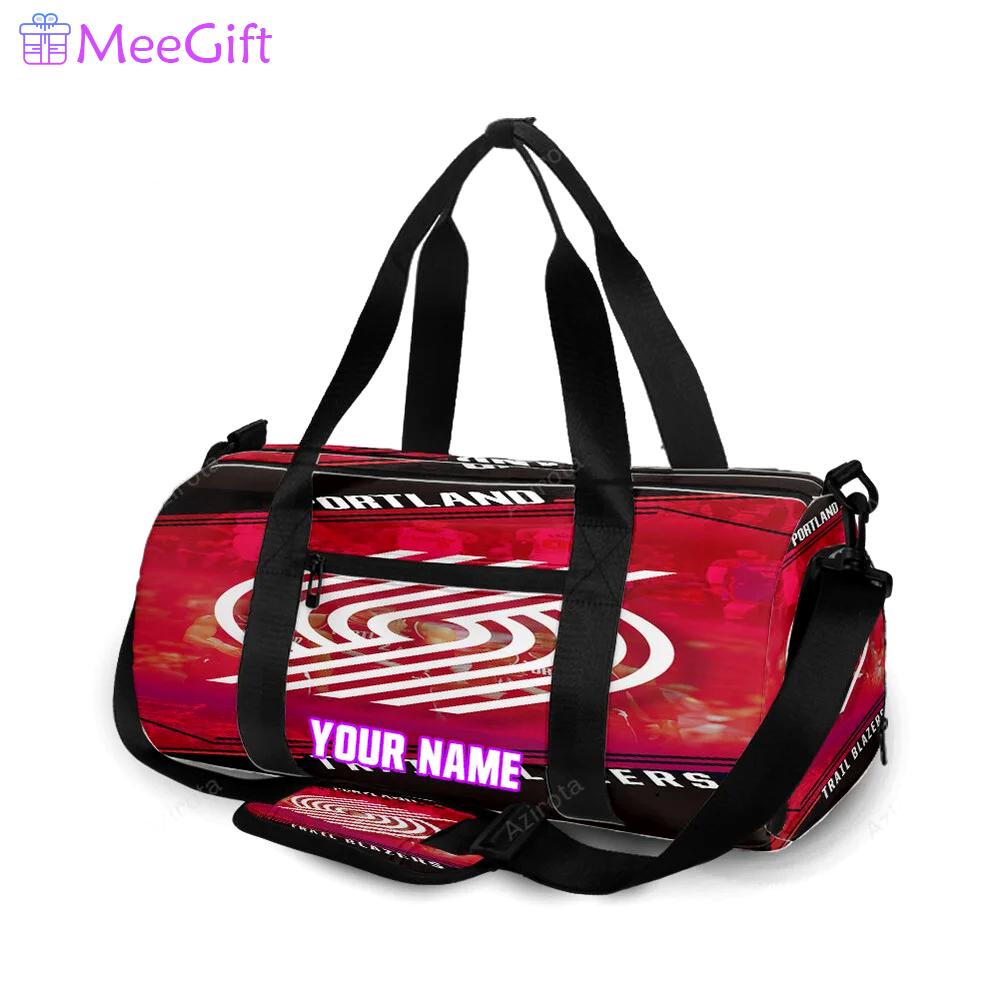 Portland trail blazers white players red personalized name travel bag gym bag 2327 Travel Bag