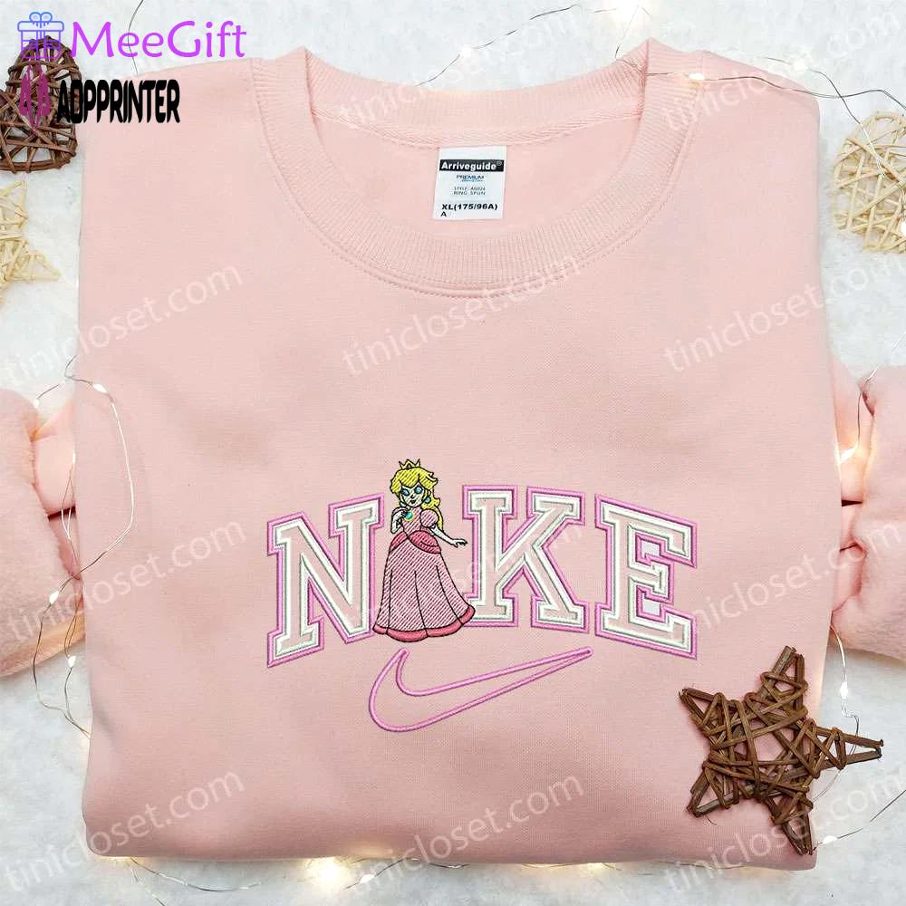 Princess peach x nike embroidered shirt super mario sweatshirt custom hoodie Embroidered Shirt