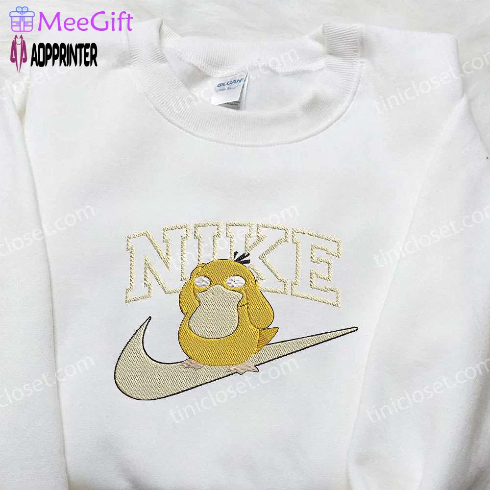 Psyduck x nike embroidered shirt – pokemon & nike inspired unique design Embroidered Shirt