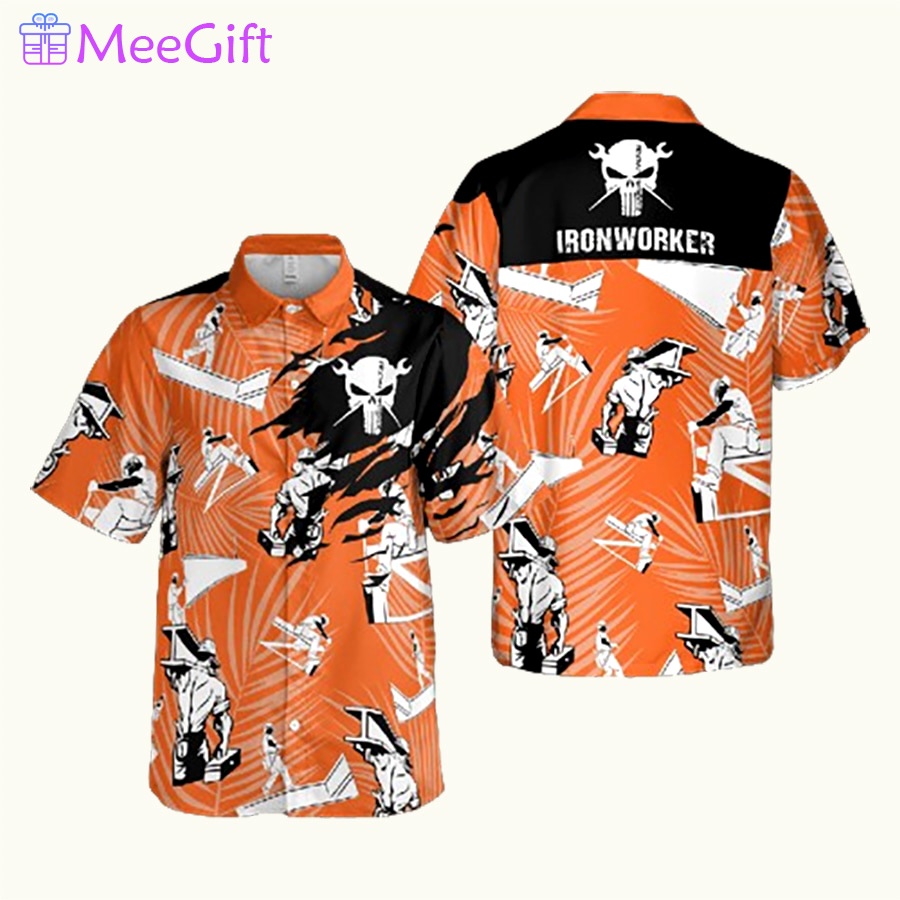 Punisher skull ironworker hawaiian shirt Hawaii Shirt Shorts & Flip Flops