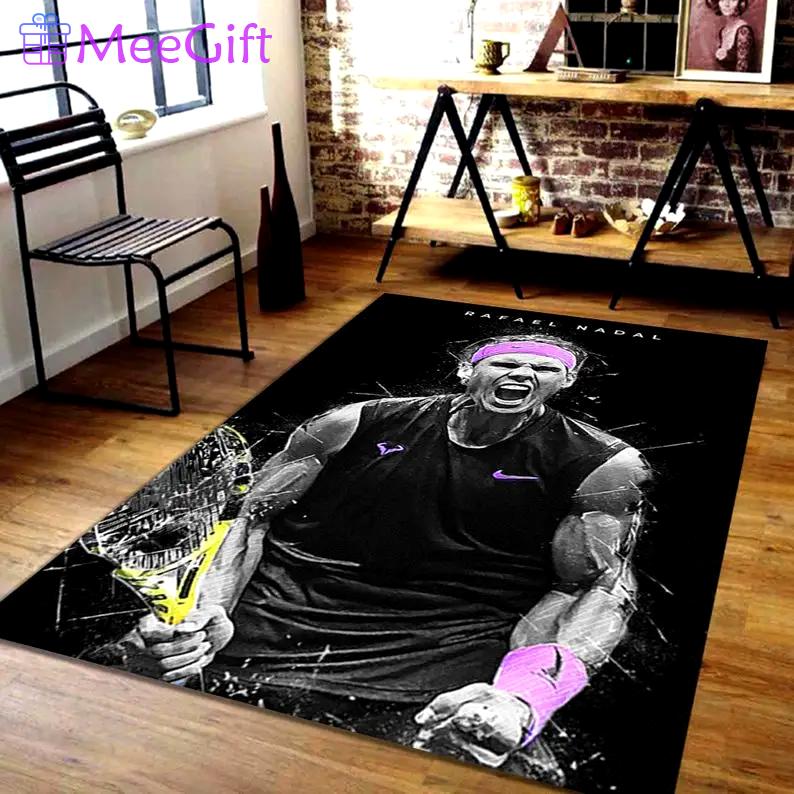 Rafael nadal rug sports tennis inspired sport sport decor carpet decor Rectangle Rug