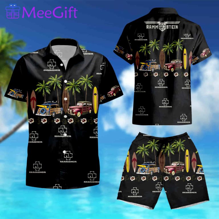 Rammstein beach full printing hawaiian shirt Hawaii Shirt Shorts & Flip Flops