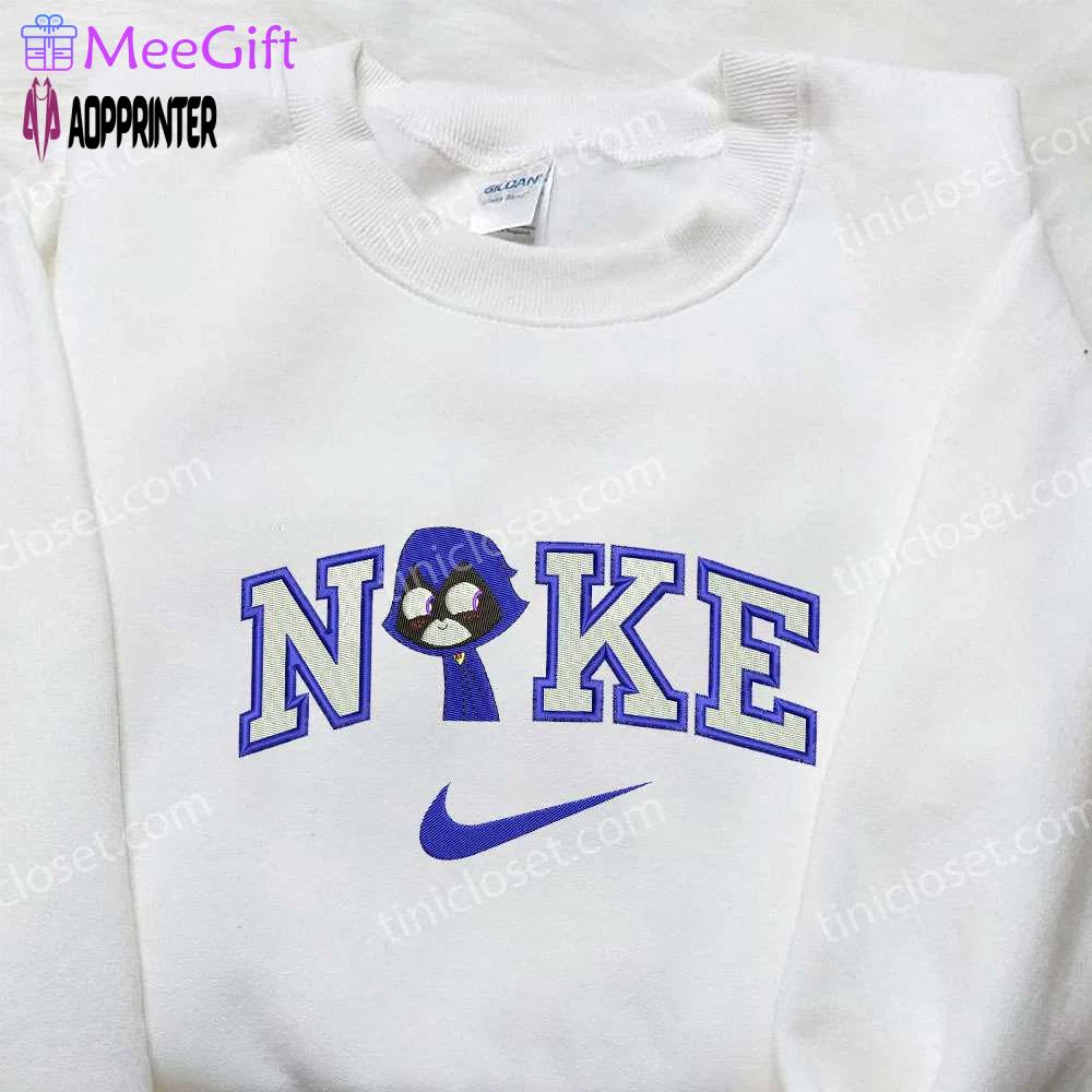 Raven x nike embroidered sweatshirt – teen titans go cartoon & nike inspired shirt Embroidered Shirt