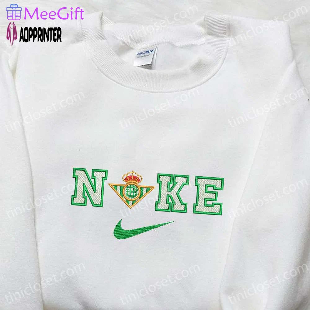 Real betis balompie x nike sport embroidered sweatshirt: football inspired shirt Embroidered Shirt