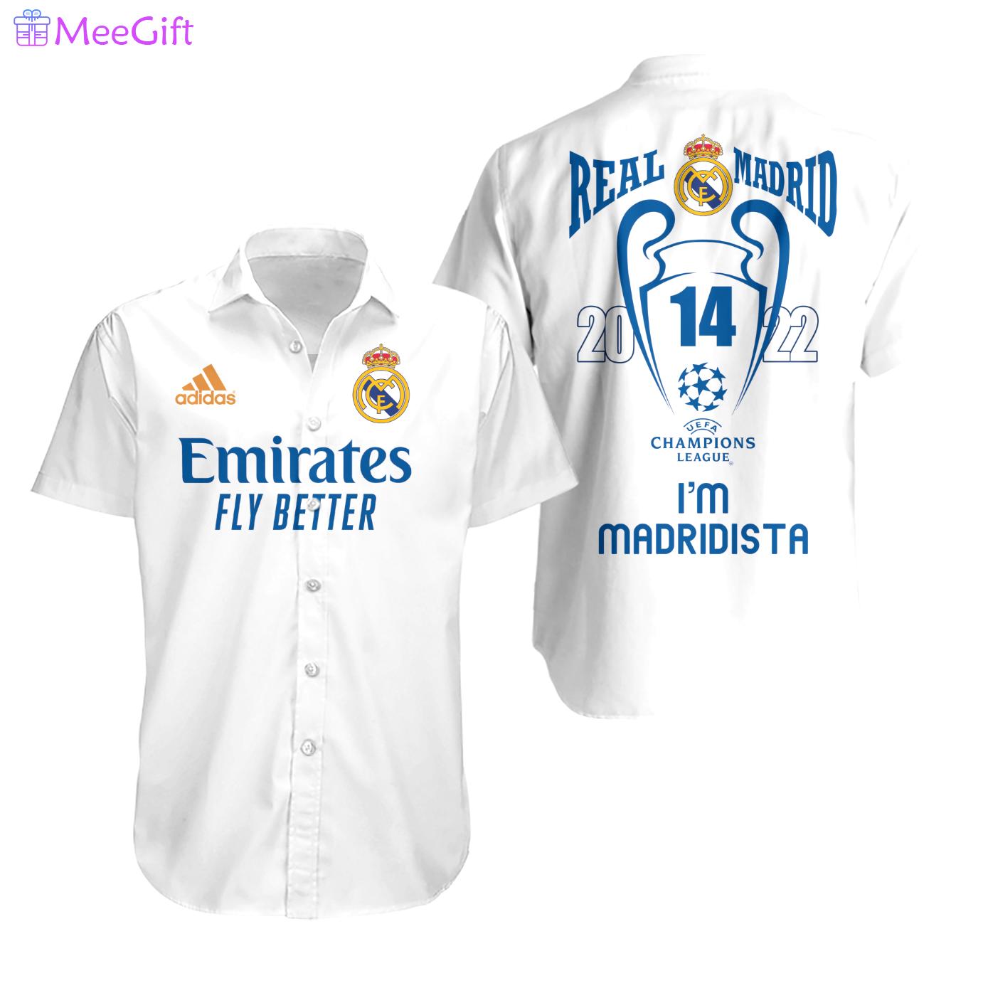 Real madrid im a madridista white hawaiian shirt Hawaii Shirt Shorts & Flip Flops