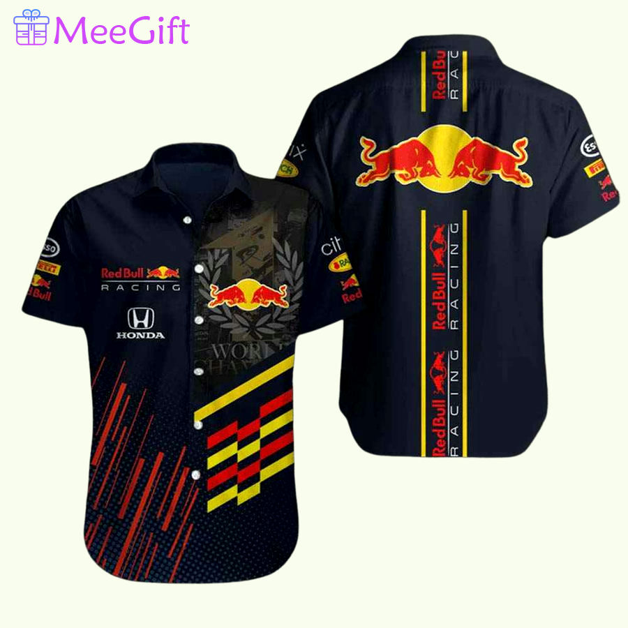 Red bull honda racing team summer hawaiian shirt Hawaii Shirt Shorts & Flip Flops