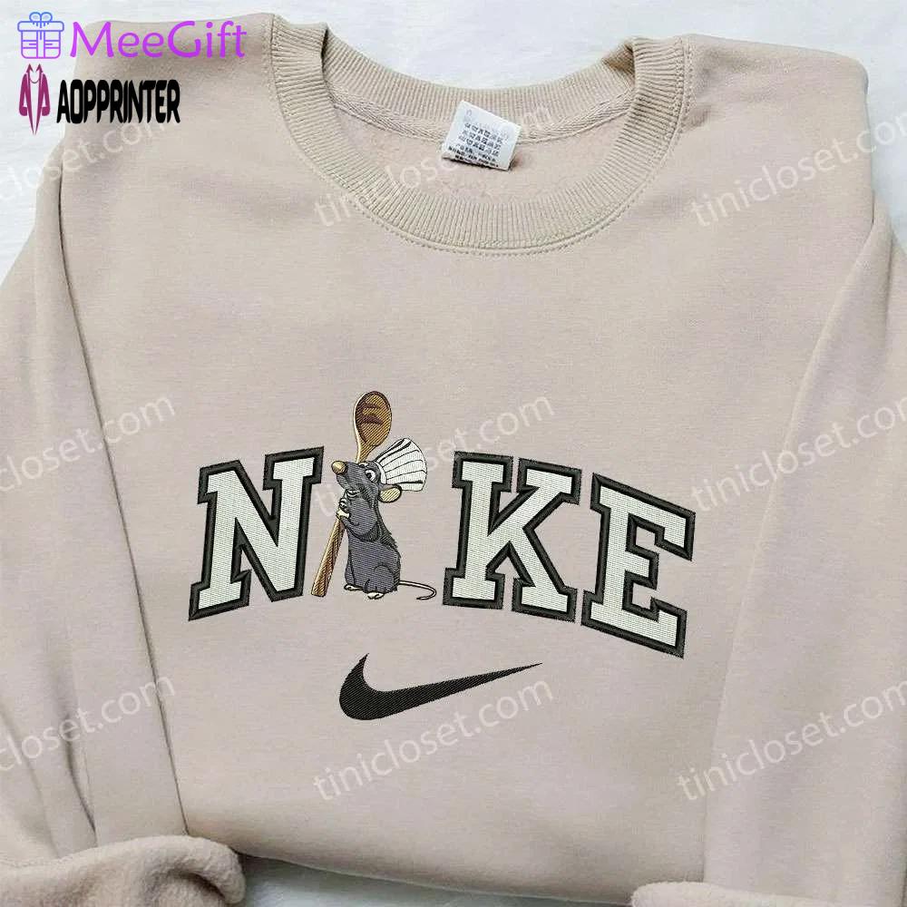 Remy x nike embroidered sweatshirt ratatouille cartoon shirt Embroidered Shirt
