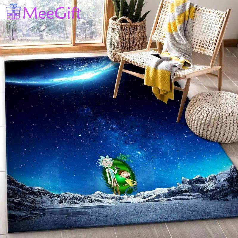 Rick and morty 45 area rug living room and bed room rug rug regtangle carpet floor decor home decor Rectangle Rug