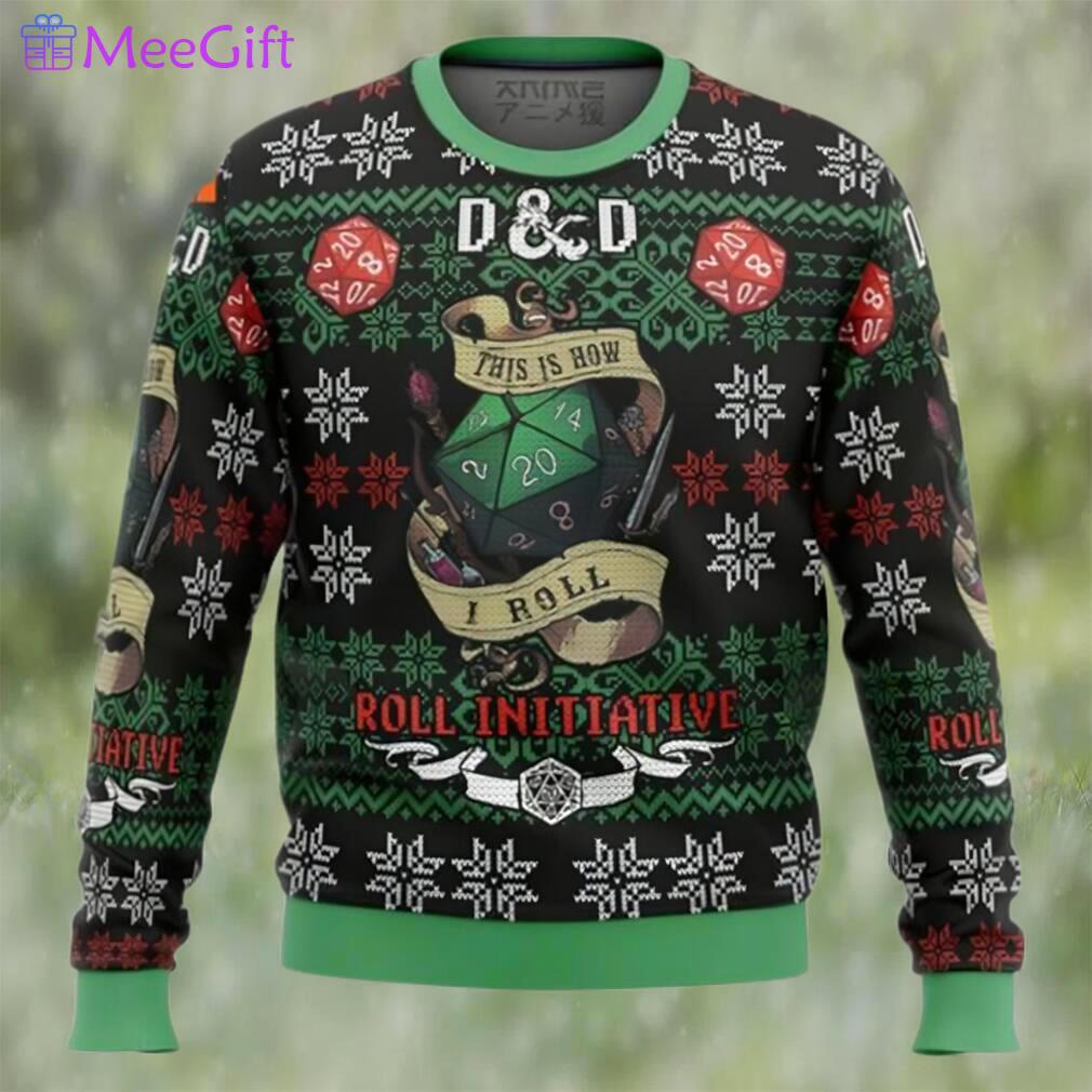 Roll initiative dungeons & dragons ugly christmas sweater Christmas Ugly Sweater