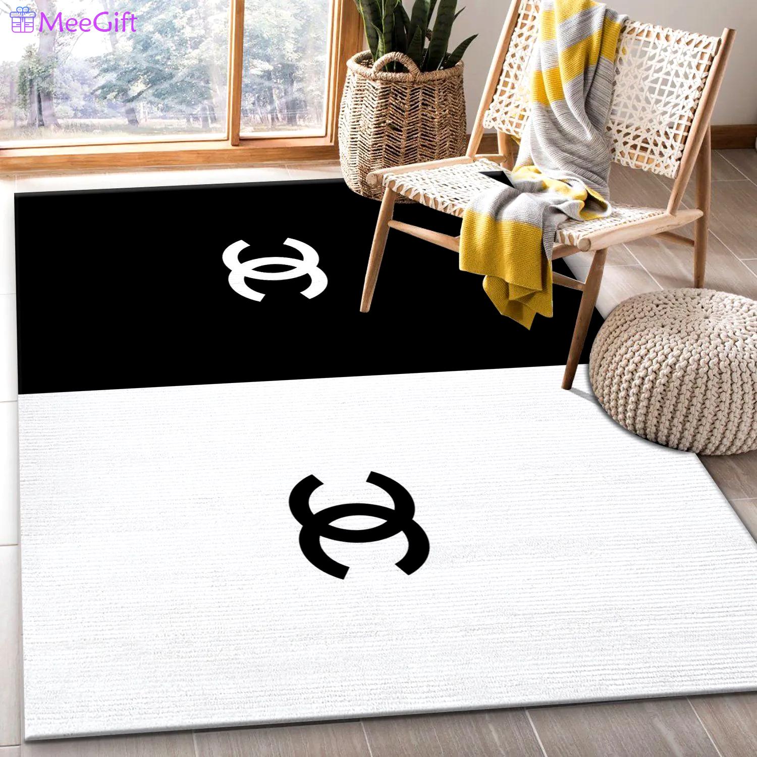 Rugs in living room and bedroom - Chanel area rug for christmas fashion brand rug living room rug floor decor home decorations Rectangle Rug