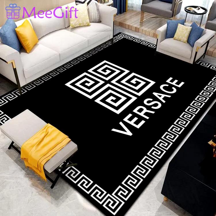 Rugs in living room and bedroom - Gianni versace black luxury area rug for living room bedroom carpet home decorations mat type 19 Rectangle Rug