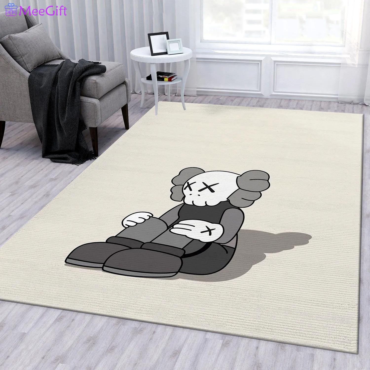 Rugs in living room and bedroom - Kaws illustration rug bedroom rug carpet family gift floor mats keep warm in winter Rectangle Rug
