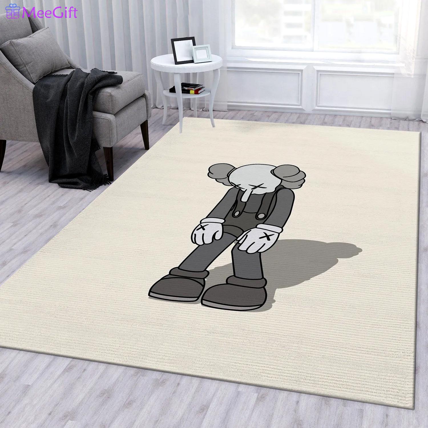 Rugs in living room and bedroom - Kaws small lie figure rug living room rug carpet christmas gift floor mats keep warm in winter Rectangle Rug