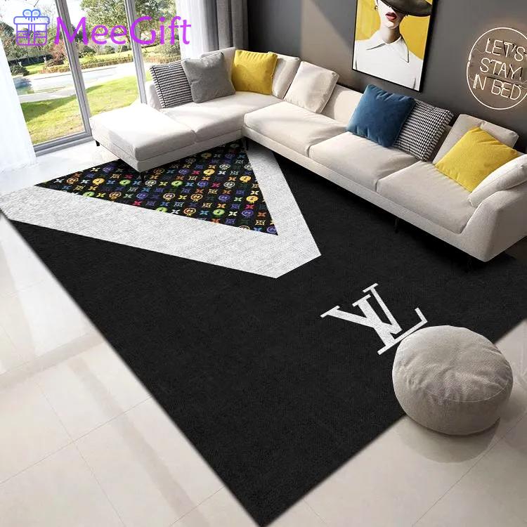 Rugs in living room and bedroom - Louis vuitton lv blue luxury area rug for living room bedroom carpet floor mats keep warm in winter mat Rectangle Rug