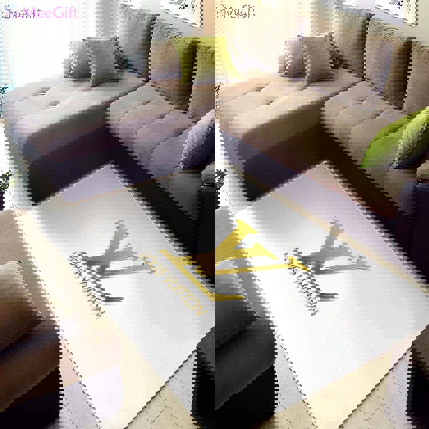 Rugs in living room and bedroom - Louis vuitton rug luxury floor carpet with gold louis vuitton logo Rectangle Rug