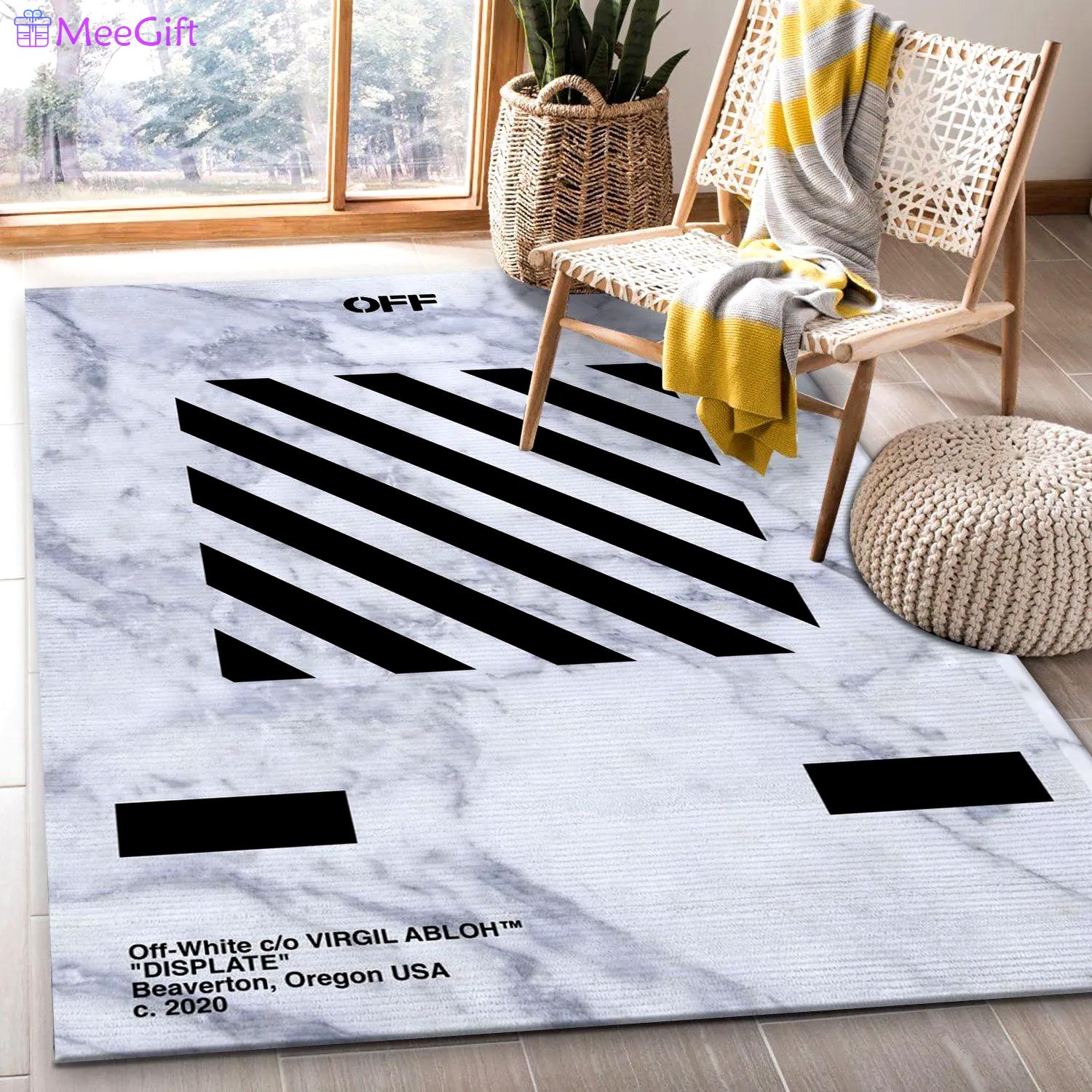 Rugs in living room and bedroom - Off-white black marmor area rug living room rug floor decor floor mats keep warm in winter Rectangle Rug