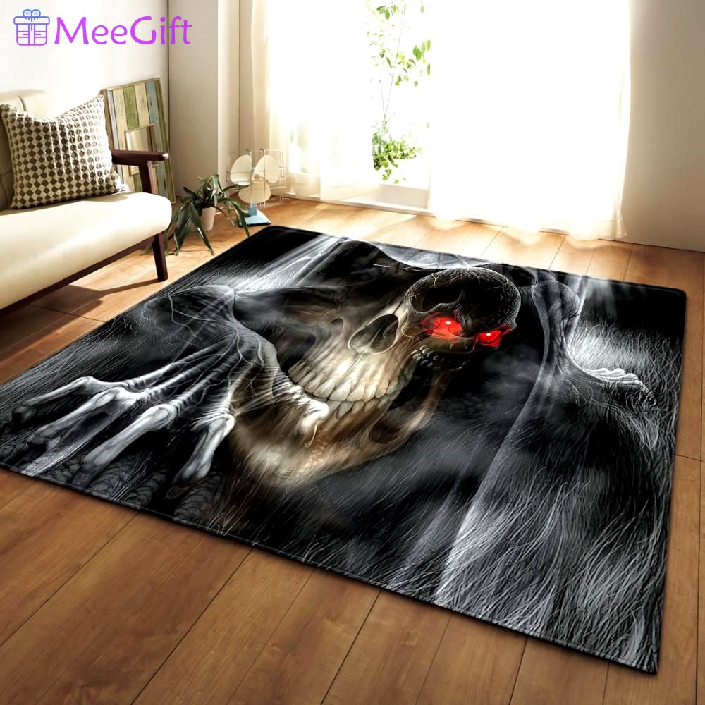Rugs in living room and bedroom 3d printed skull soft flannel large carpet non slip floor mat rug carpet carpet Rectangle Rug