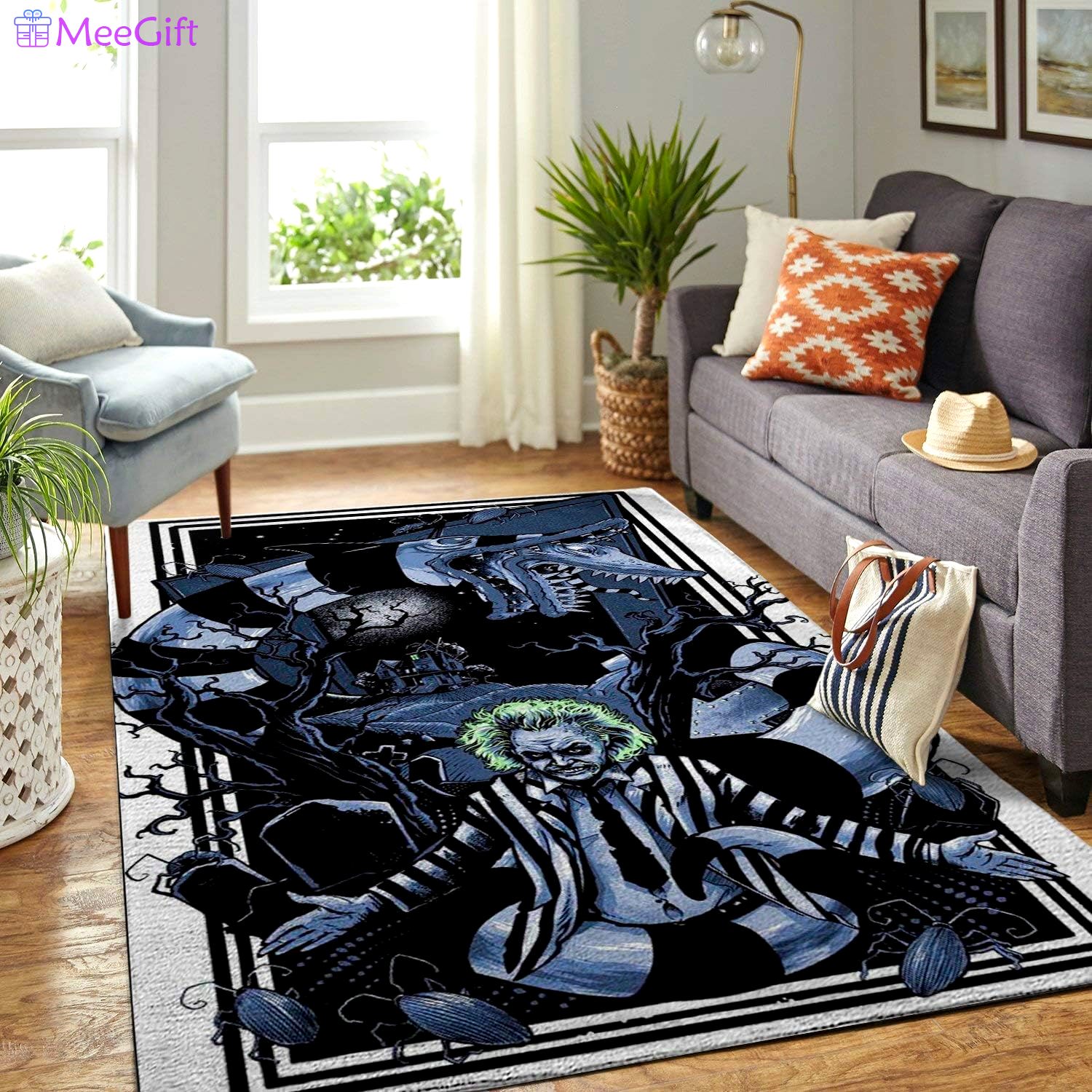 Rugs in living room and bedroom beetlejuce halloween special carpet rugs Rectangle Rug